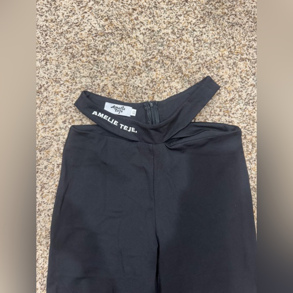 Amelie Teje Zip Up Cut Out Black Pants - Picture 4 of 9
